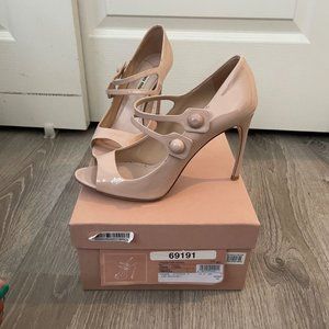 Miu Miu Calzature Donna Patent Leather Mary Janes Size 38.5